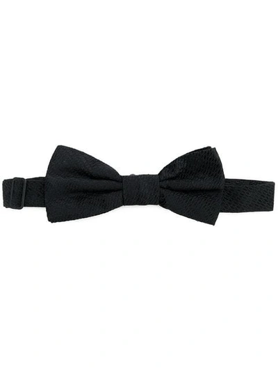Dolce & Gabbana Patterned Silk Bow Tie In Black