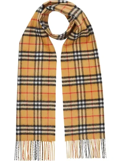 Shop Burberry Check Scarf In Brown