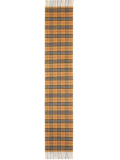 Shop Burberry Check Scarf In Brown