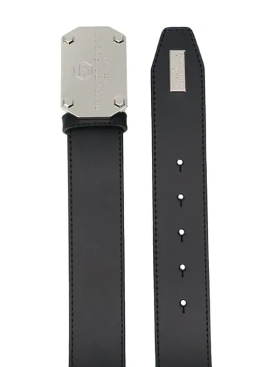 Shop Philipp Plein Engraved Logo Belt In Black