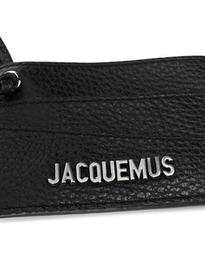 Shop Jacquemus Logo Cardholder With Strap In Black