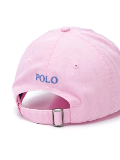 Shop Polo Ralph Lauren Logo Embroidered Cap In Pink