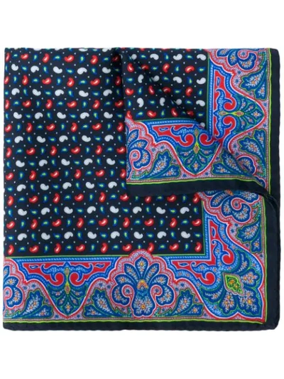 Shop Etro Paisley Pattern Pocket Scarf In Blue