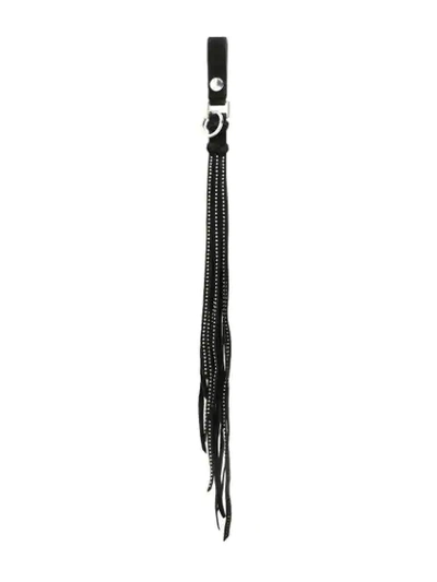 Shop Amiri Fringed Studded Keyring In Black