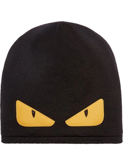 Shop Fendi 'bag Bugs' Beanie In Black