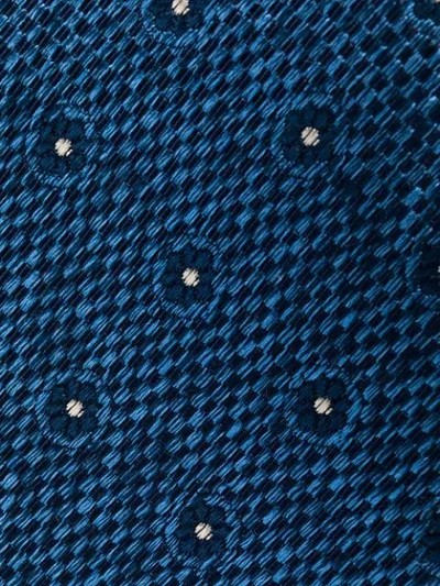 Shop Borrelli Flower Pattern Embroidered Tie - Blue