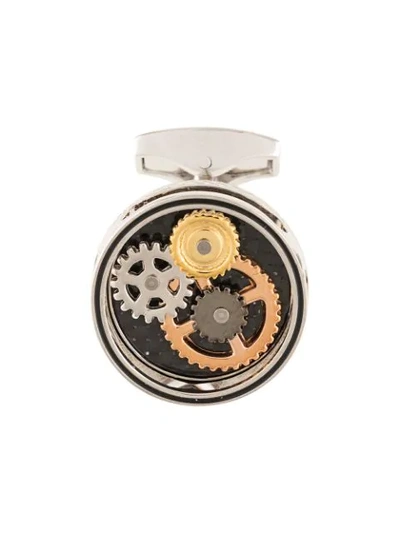 Shop Tateossian Watch Clogs Motif Cufflinks In 银色