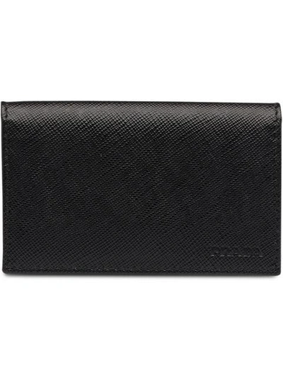 Shop Prada Logo Wallet In Black