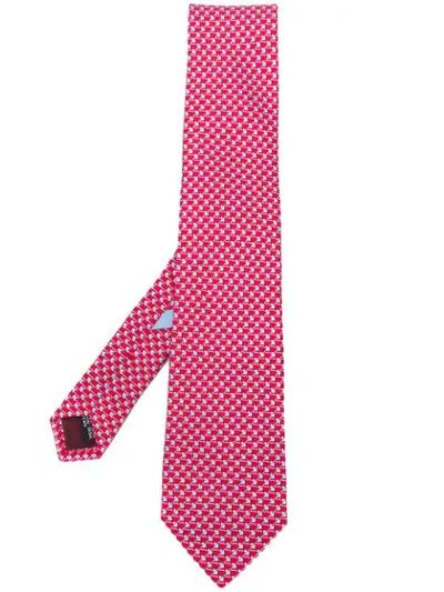 Shop Ferragamo All-over Print Tie In Red