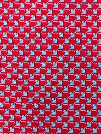 Shop Ferragamo All-over Print Tie In Red