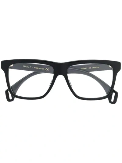 Shop Gucci Wayfarer Glasses In Black