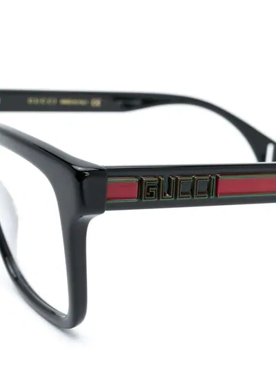 Shop Gucci Wayfarer Glasses In Black