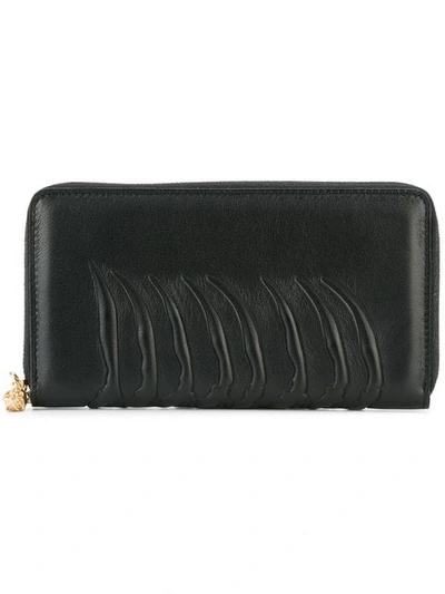 Shop Alexander Mcqueen Ribcage Continental Wallet In Black