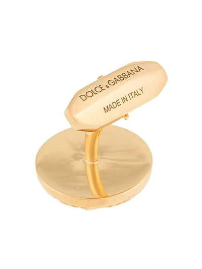 Shop Dolce & Gabbana Dg Logo Cufflinks In Gold