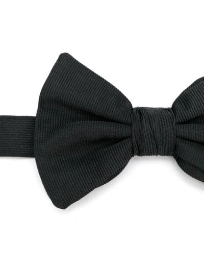 Giorgio Armani Ribbed Bow Tie In Black