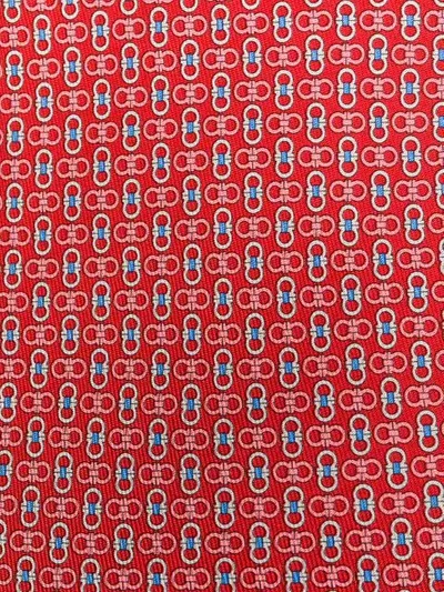 Shop Ferragamo Gancio Print Tie In Red