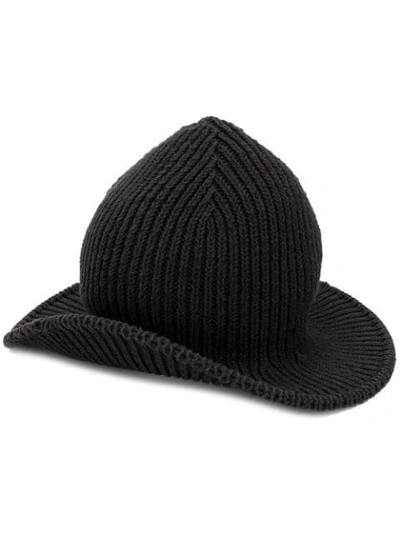 Shop Ami Alexandre Mattiussi Rib-knitted Bucket Hat In Black