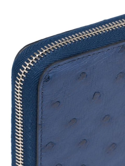Shop Prada Textured Document Holder In Blue