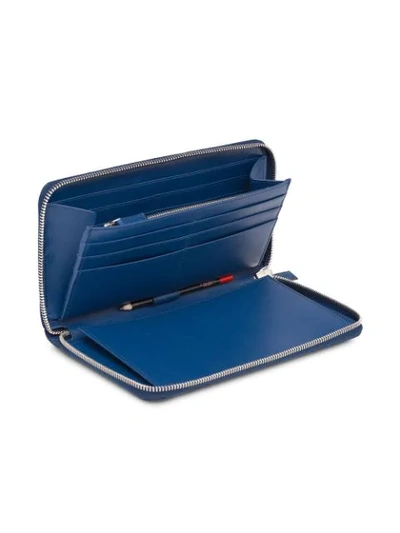 Shop Prada Textured Document Holder In Blue