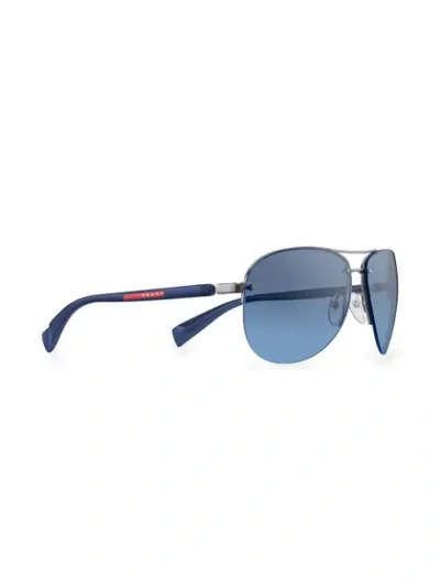 Shop Prada Aviator Sunglasses In F05i1 Gradient Blue