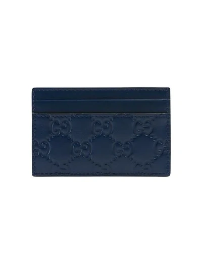 Shop Gucci Ny Yankees™ Patch Cardholder In Blue