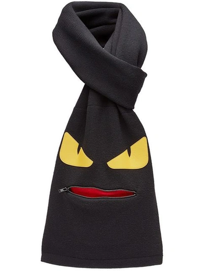 Shop Fendi Bag Bugs Scarf In Black