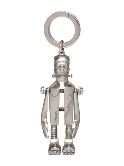 Shop Prada Frankenstein's Monster Keyring In F0e5o Antiqued Silver