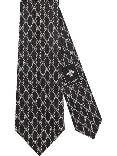 Shop Gucci Krawatte Aus Gg Seide In Black
