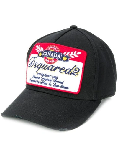 Shop Dsquared2 Baseballkappe Mit Logo-patch In Black