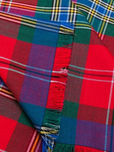 ALEXANDER MCQUEEN CHECK PATTERN SCARF - 红色