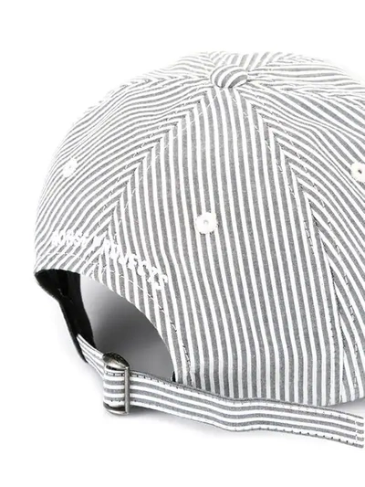 Shop Norse Projects Striped Baseball Cap - Grey