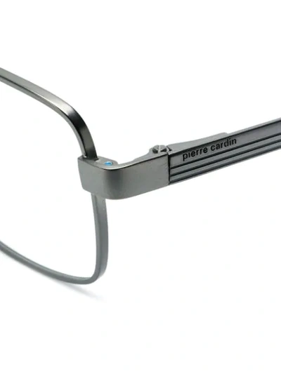 Shop Pierre Cardin Eyewear Rectangular Glasses In Metallic