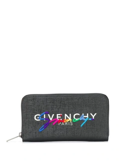 Shop Givenchy Zip Around Wallet In Black