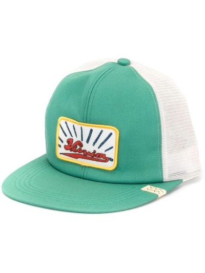 Shop Visvim Logo Patch Baseball Cap - Green