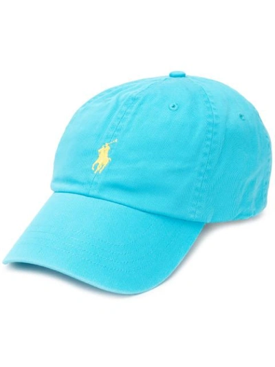 Shop Polo Ralph Lauren Logo Embroidered Cap In Blue