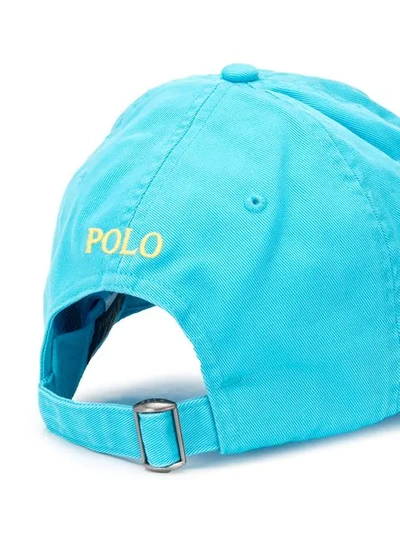 Shop Polo Ralph Lauren Logo Embroidered Cap In Blue