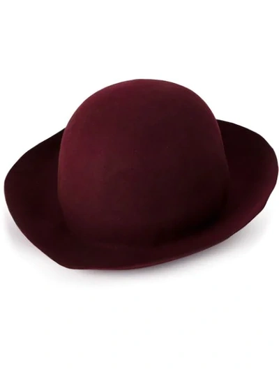 Shop Horisaki Classic Fedora Hat In Red