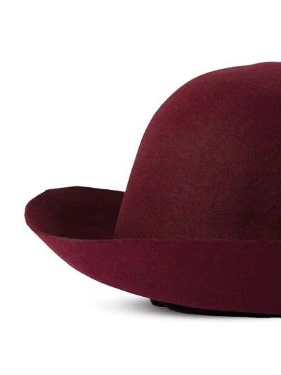 Shop Horisaki Classic Fedora Hat In Red