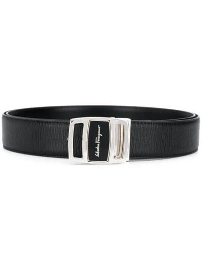 Shop Ferragamo Logo Belt In Black