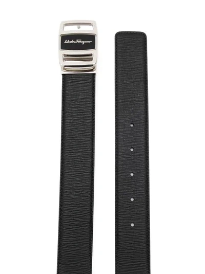 Shop Ferragamo Logo Belt In Black