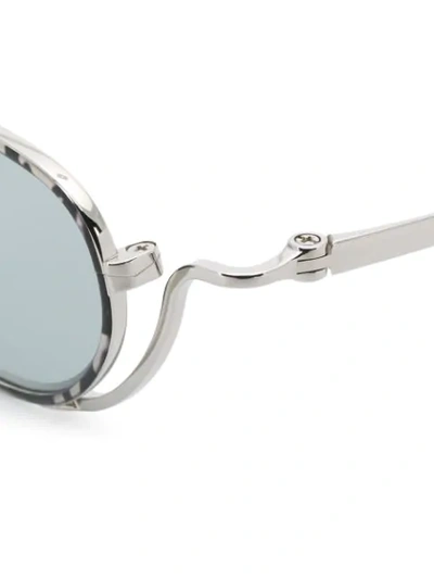 Shop Thom Browne Tortoise Sunglasses In Silver