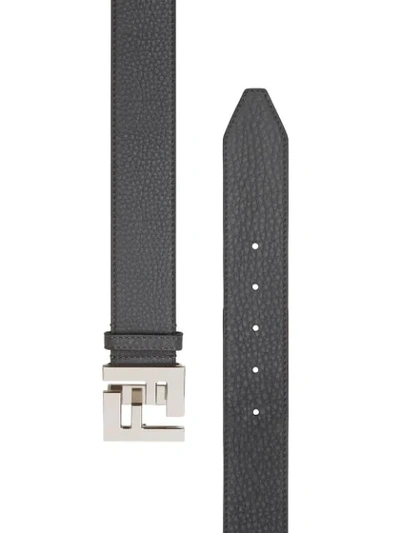 Shop Fendi Ff Buckle Belt In Grey