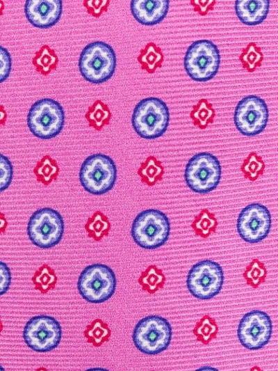KITON CIRCLE AND DIAMOND PRINT TIE - 粉色