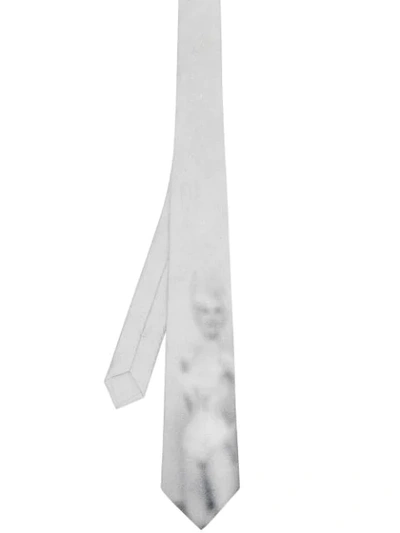 Shop Burberry Classic Cut Montage Print Silk Tie In Grey