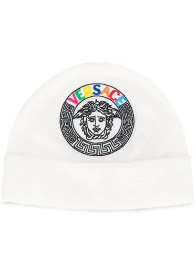 VERSACE MEDUSA LOGO刺绣套头帽 - 白色