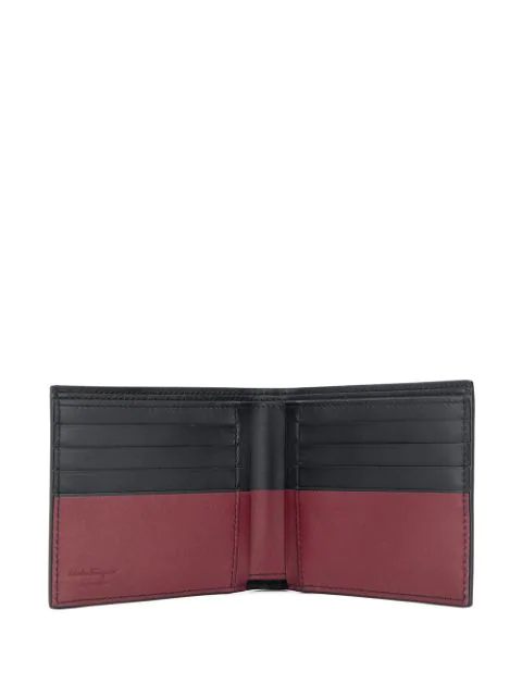Salvatore Ferragamo Gancini Leather Two-tone Bifold Wallet In Black | ModeSens