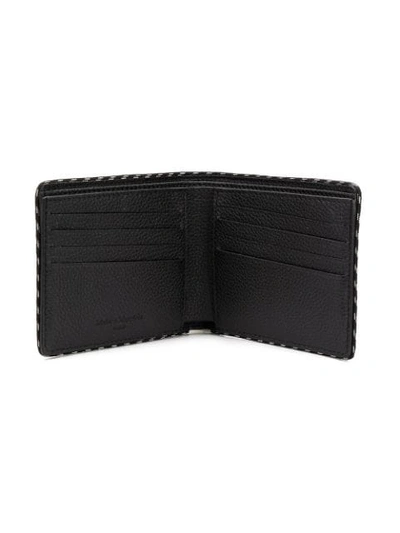 Shop Maison Margiela Stippled Trim Billfold Wallet In Black