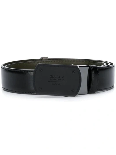 Shop Bally Logo Buckle Belt - Black