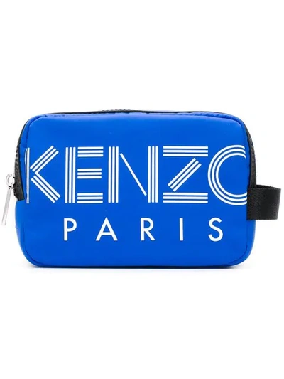 Shop Kenzo Logo Wash Bag - Blue