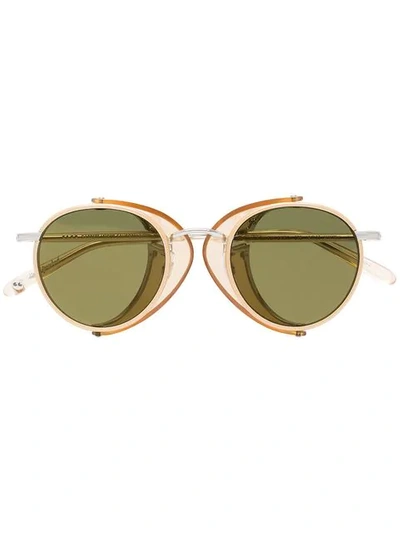 Shop Garrett Leight Wilson Sun Shield Sunglasses In Metallic